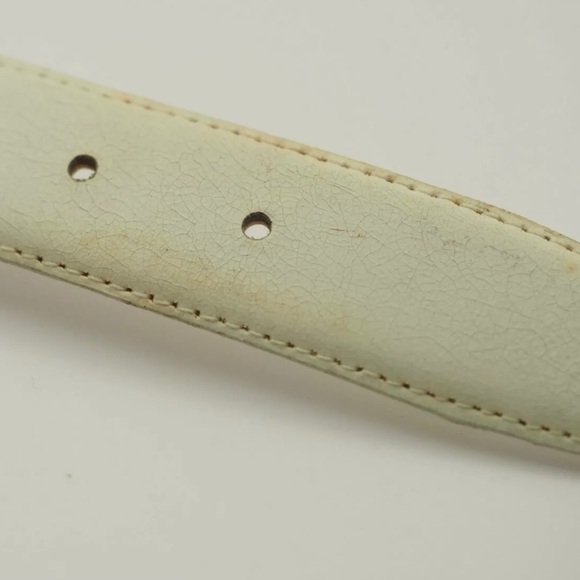 AUTHENTIC GUCCI VINTAGE MADE IN ITALY WHITE LEATHER LADIES' BELT with Dust bag - Picture 6 of 9